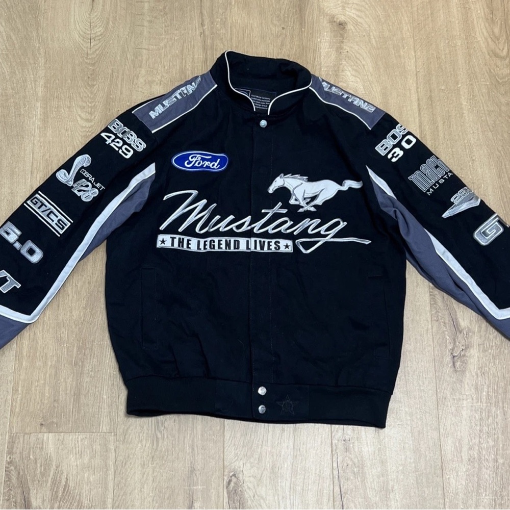 Mustang Black and Gray Bomber Jacket
